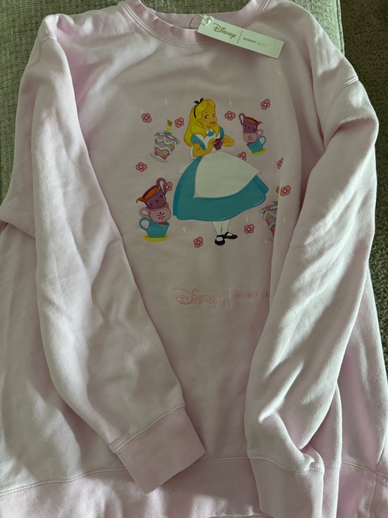 Stoney Clover Lane Sweaters - Stoney Clover Lane Disney Pink Crewneck Sweatshirt with Alice, NWT, Size L/XL